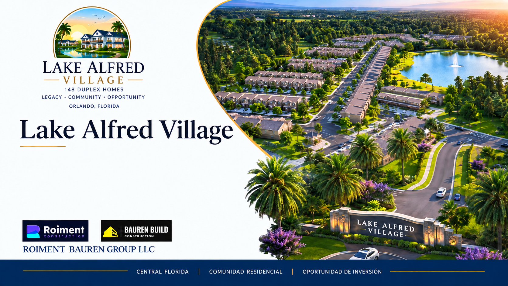 Imagen conceptual de Lake Alfred Village, comunidad residencial de dúplex